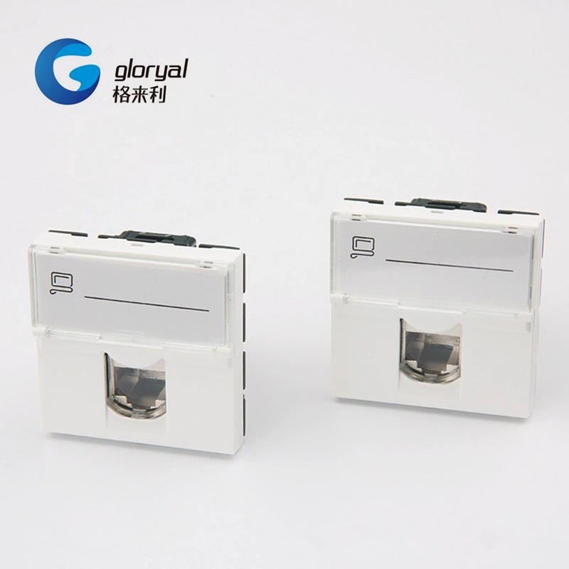 76566 French Type for CAT6 Shield Keystone Jack Modular RJ45 Connector France Jack with Black Base STP